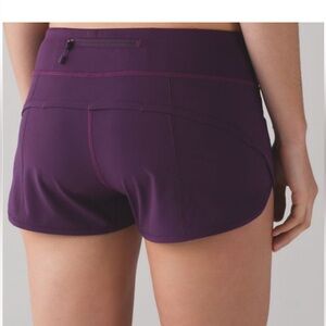 Lululemon Run Speed Shorts sz 8 in Deep Plum Purple gym workout fitness tennis